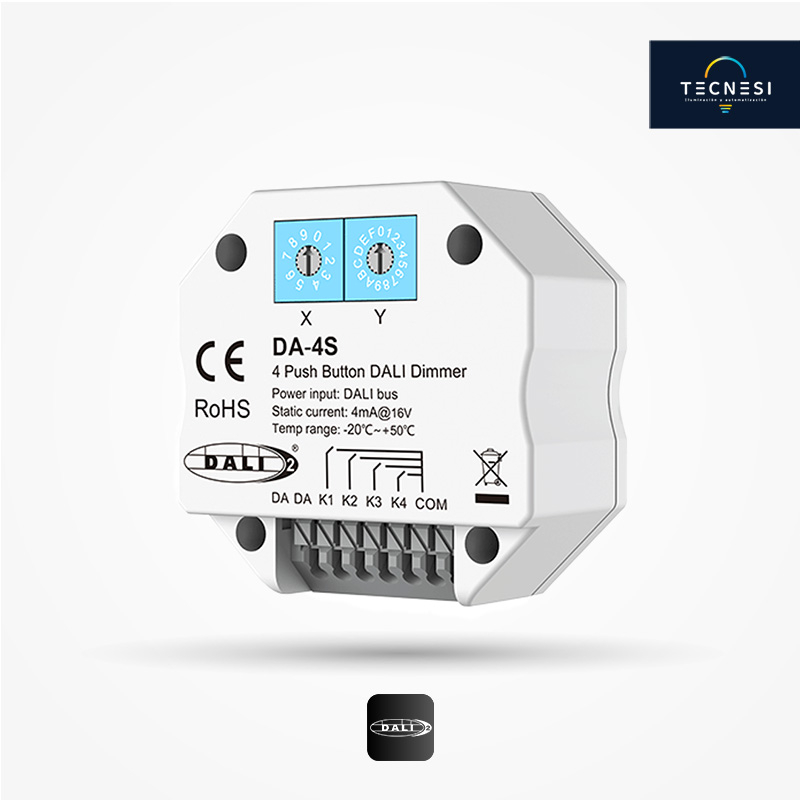 Controlador TECNESI (DA-4S). DALI Push dim de 4CH.