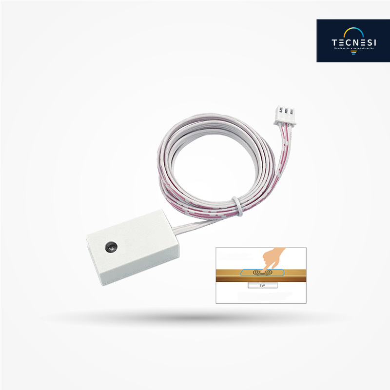 Controlador TECNESI (EW). Sensor capacitivo (melamina, MDF, mármol, etc). Distancia de detección <5cm. Opción dimerizable 0-100%.