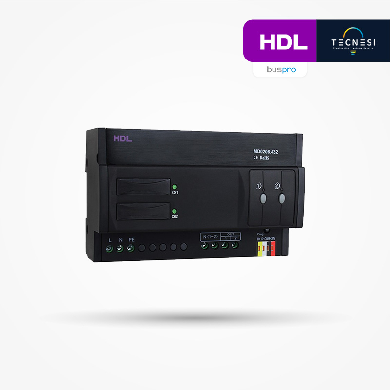HDL-MD0206.432: Módulo dimmer Leading Edge de 2CH 6A Max. 10A