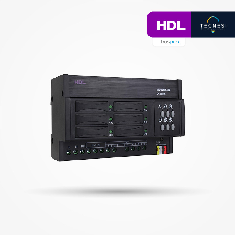 HDL-MD0602.432: Módulo dimmer Leading Edge de 6CH 2A Max. 10A