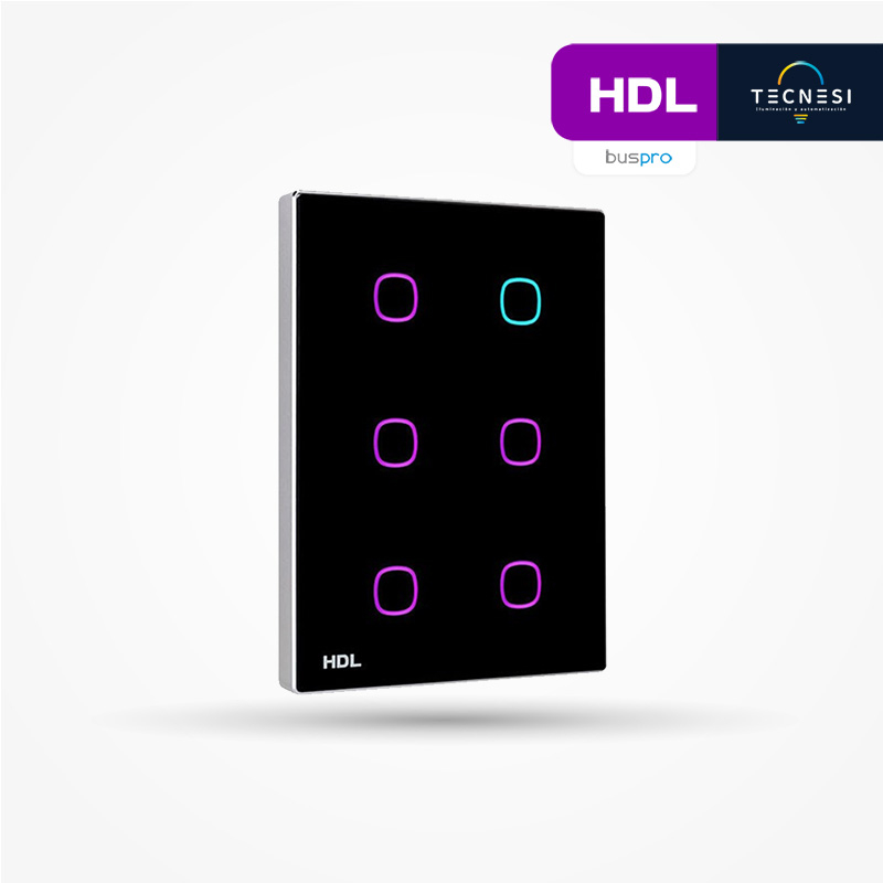 HDL-MPT6.46-A: Panel Táctil Serie iTouch de 6 botones. Tamaño US (negro)