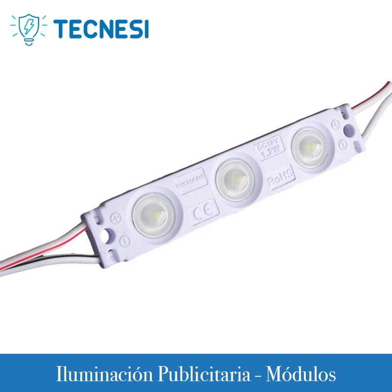 TEC-M943TA - MÓDULO LED DE 3 PUNTOS DE 12V, 1.2W, 6500K, 130 LM, 160°, IP65. 3 AÑOS DE GARANTÍA.