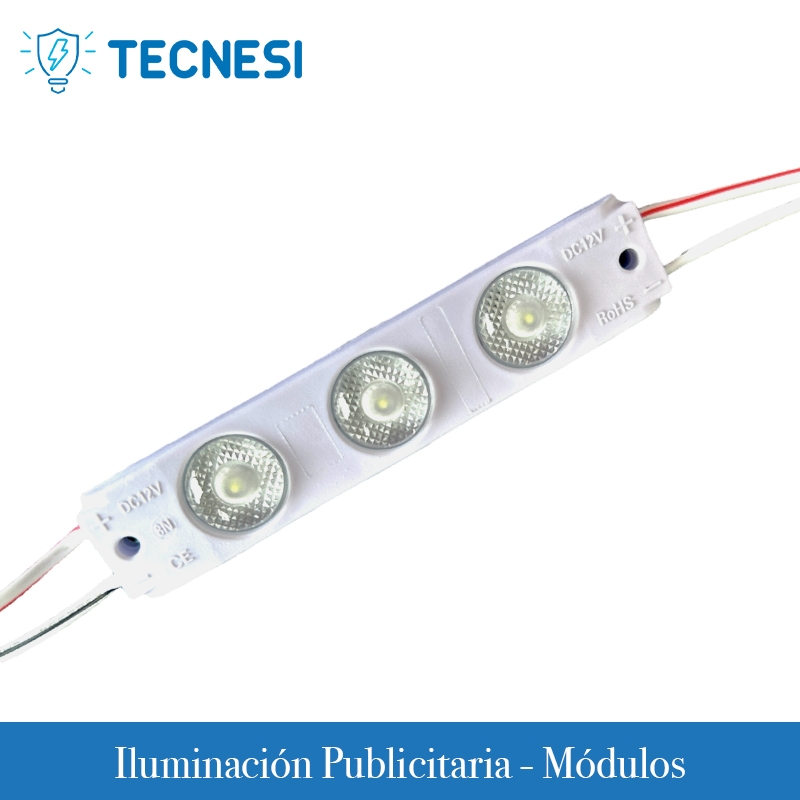 TEC-M8N3TB - MÓDULO LED DE 3 PUNTOS DE 12V, 1.2W, 6500K, 138 LM, 160°, IP65. 5 AÑOS DE GARANTÍA. 