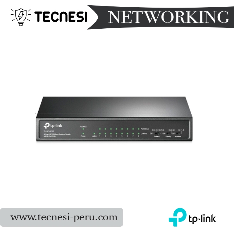 TP-TL-SF1009P: Switch 9P 10/100mbps 8P POE +