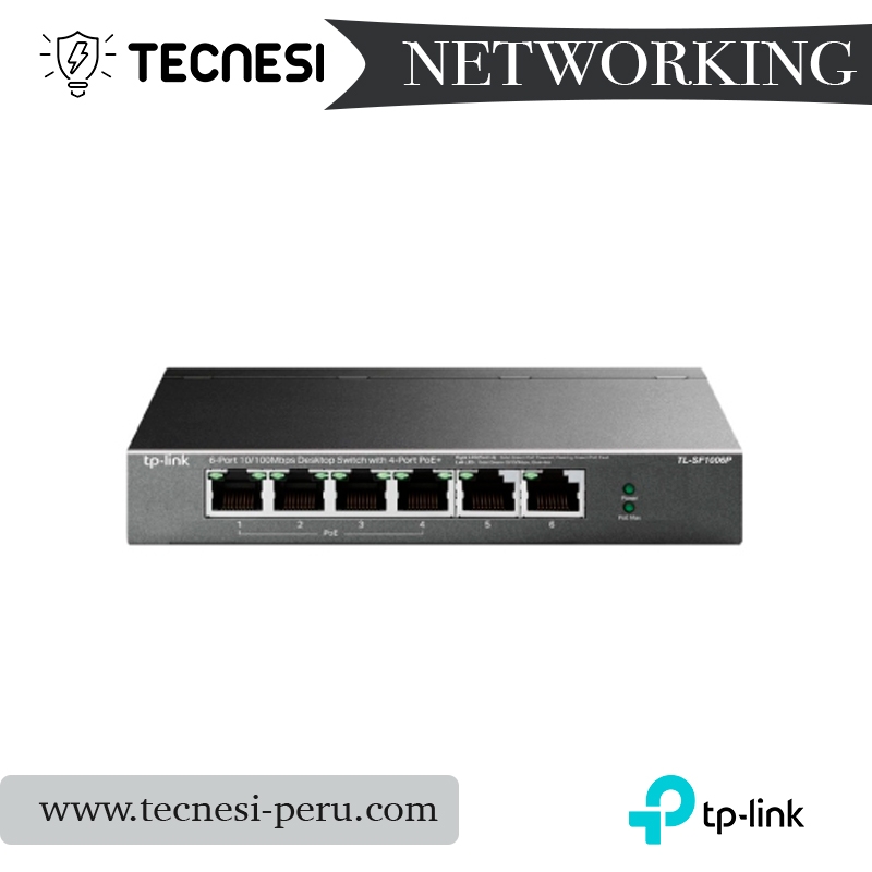 TP-TL-SF1006P: Switch 6P 10/100mbps 4P POE +