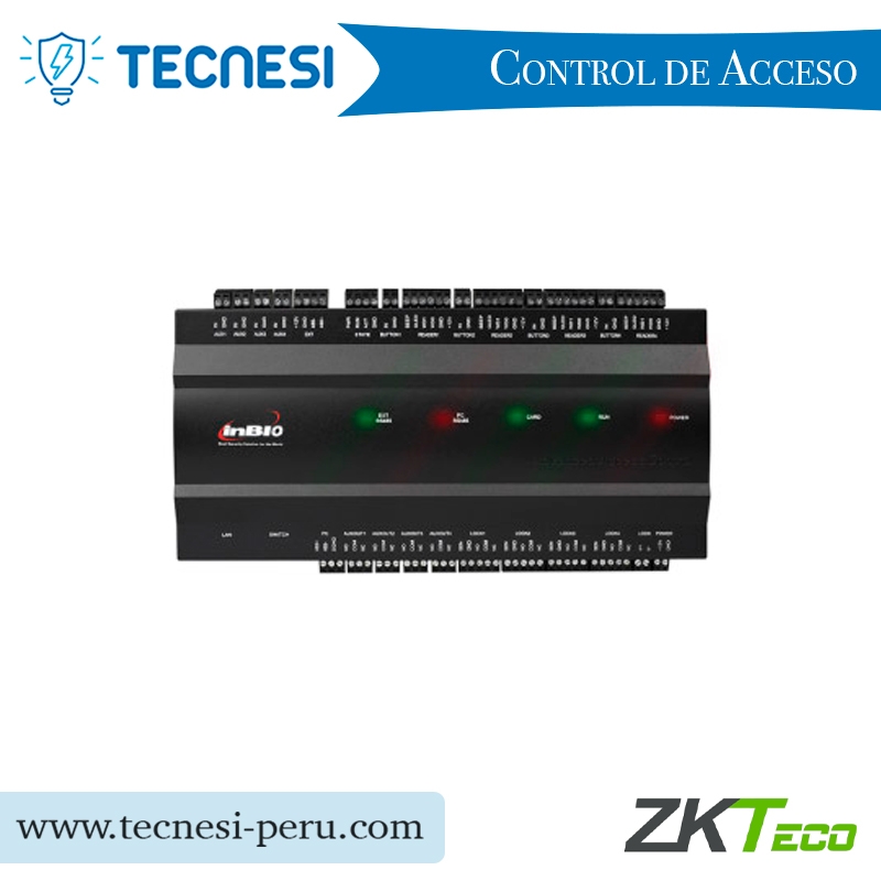 ZK-INBIO460: Módulo C. de acceso p/4 puertas con caja y fuente