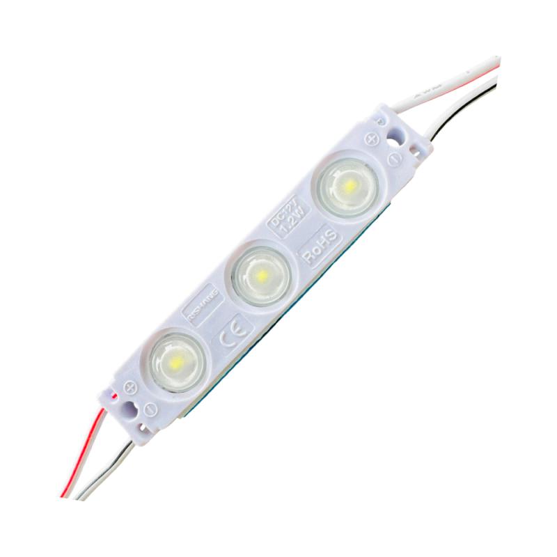 Rishang M943TA - Módulo LED de 3 puntos de 12V DC, 1.2W, 6500K, 130 lm, 160°, IP65. 3 años de garantía.